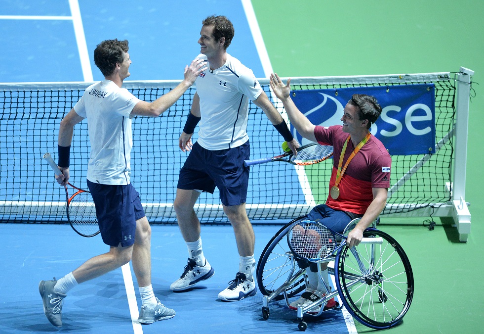 Andy Murray Jamie Murray and Gordon Reid