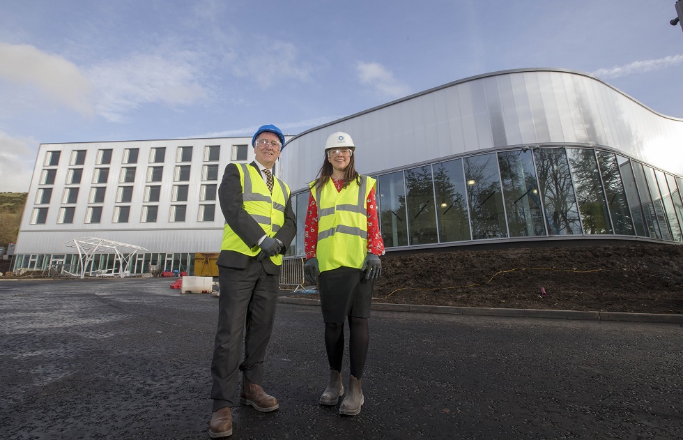 John Kent, principal of Inverclyde, with Aileen Campbell MSP