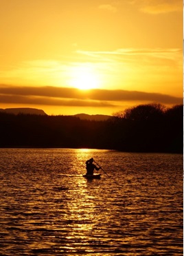 Eilidh on Loch Leven in sunset