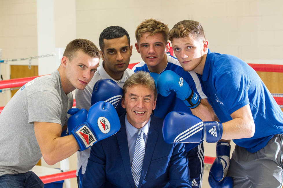 Sean Lazzerini, Aqeel Ahmed, Lee McGregor, John Docherty and Mike Whittingham (Director of High Performance SportScotland Institute of Sport)