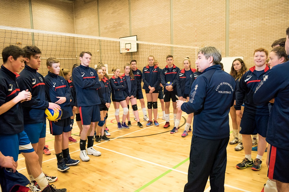 Ian Brownlie takes coaching session at the City of Edinburgh Volleyball Club