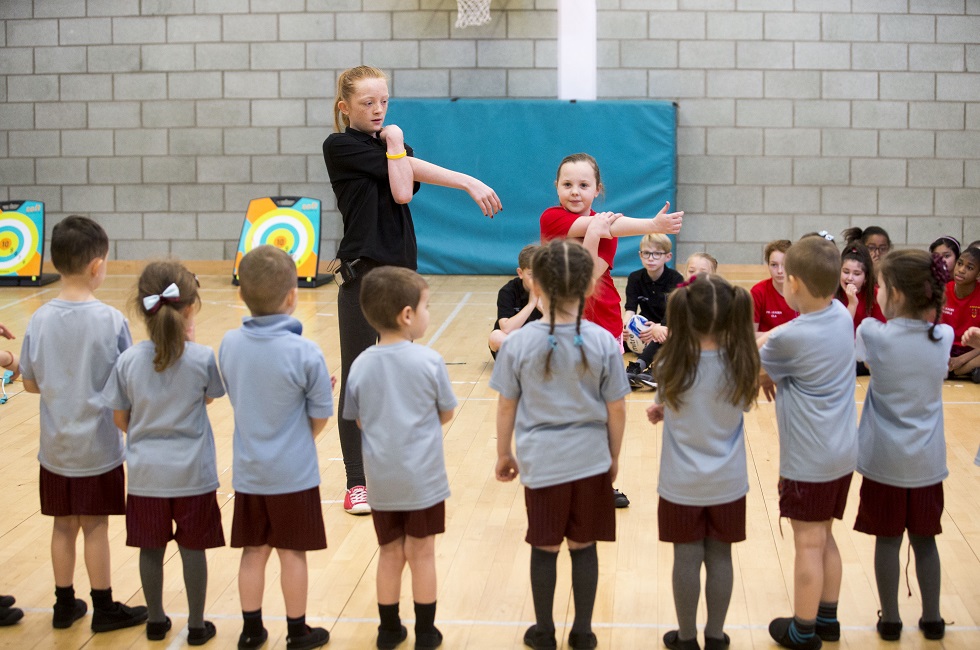 St Rose of Lima pupils have been encouraged to help younger children get involved in sport