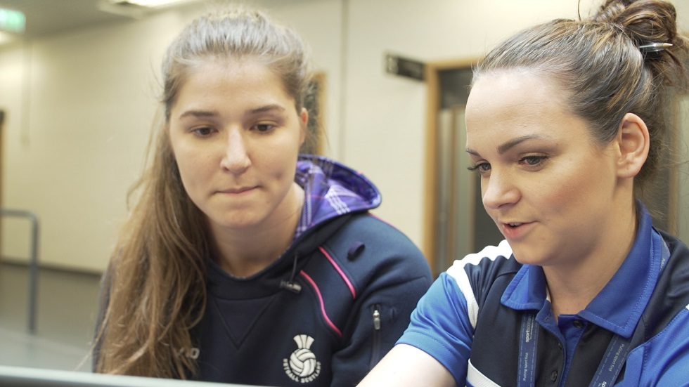 Bethan Goodwin with Roisin Murphy from the sportscotland institute of sport