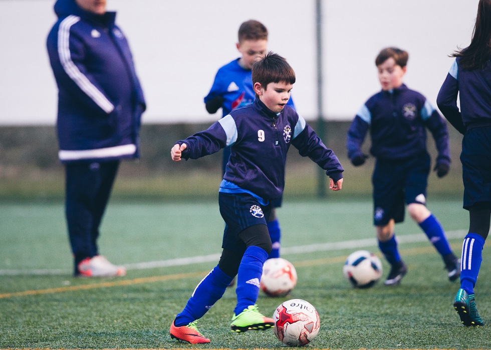 This player perfects his dribbling