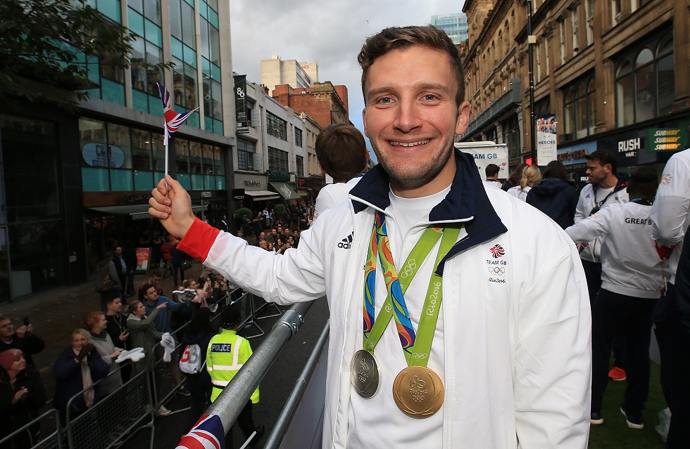 Callum Skinner with his gold and silver medals from the Rio 2016 Olympic Games