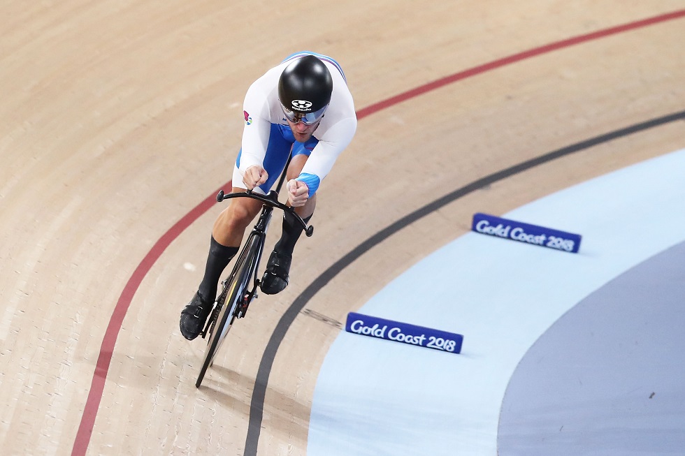 Callum Skinner cycling for Team Scotland at Gold Coast 2018