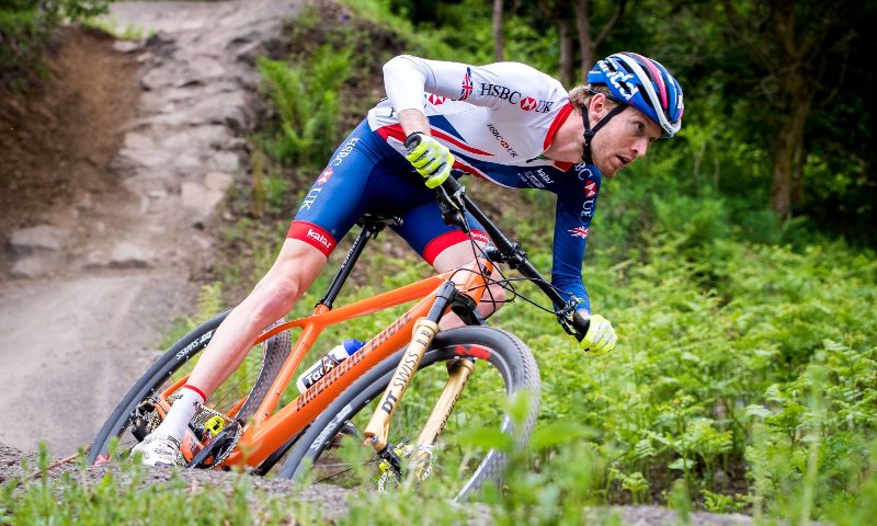 British Mountain Bike Champion Grant Ferguson rides the new trails at Cathkin Braes