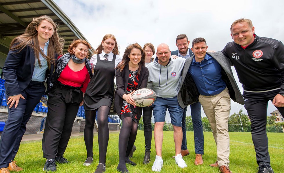 Sports Minister and partners at fund launch