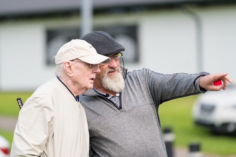 Alan Dodd with dementia sufferer Brian at Mearns Castle Golf Club