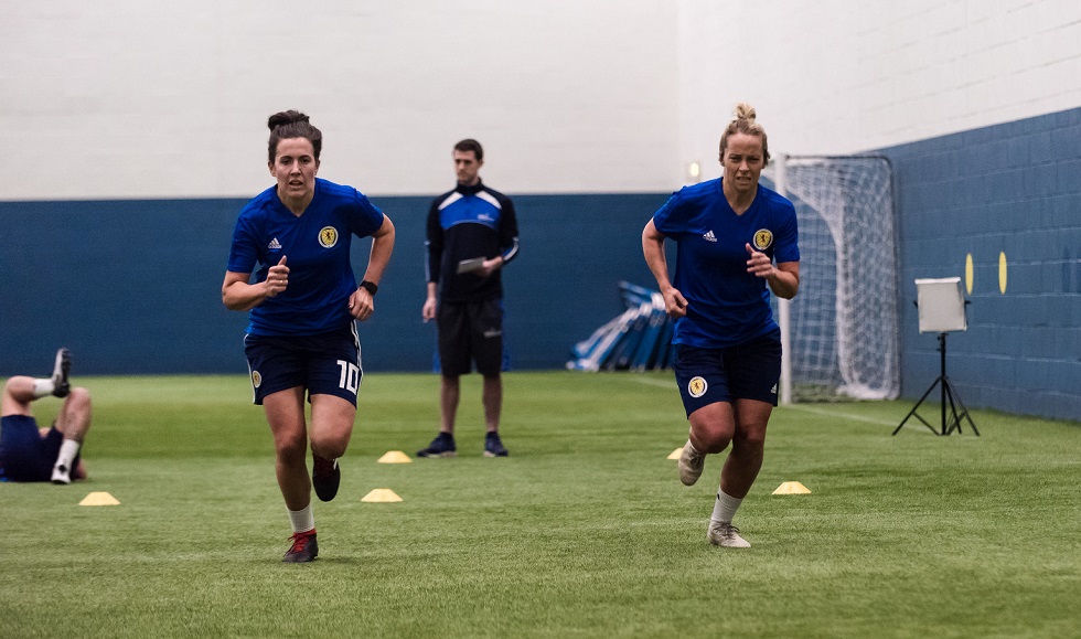 Scotland women's national team training at Oriam