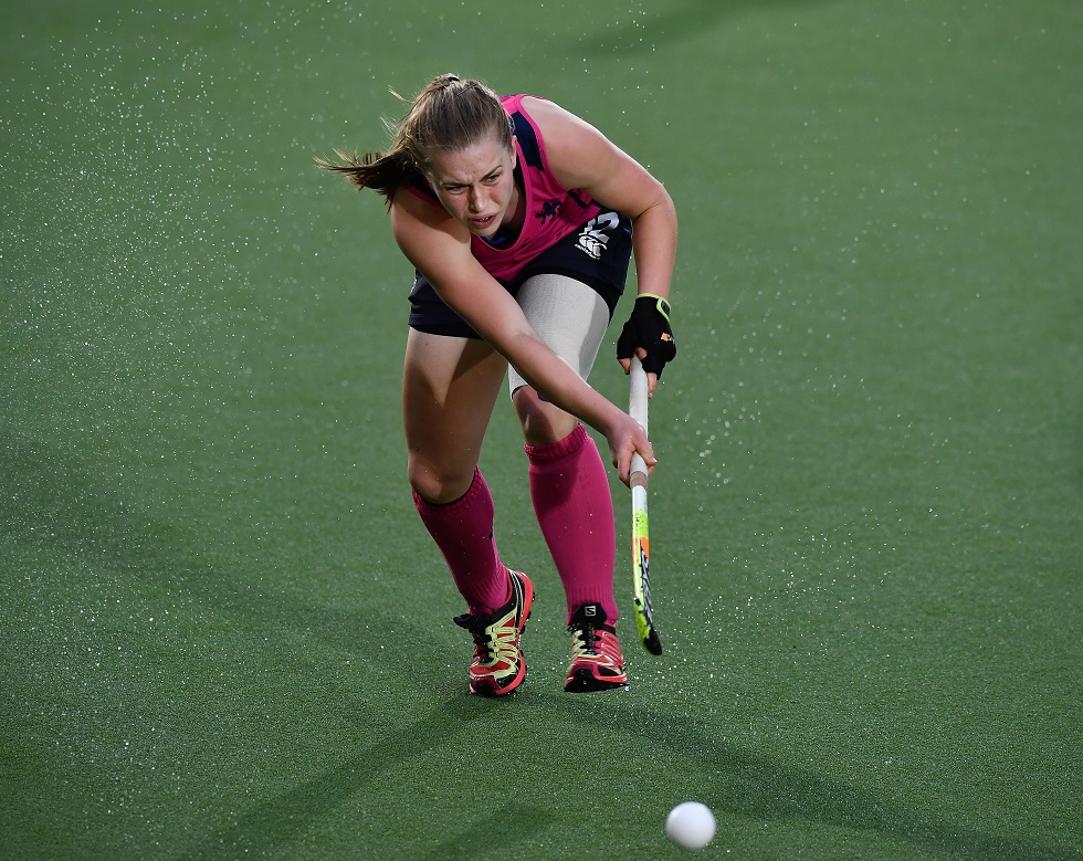 Charlotte Watson in action for Scotland women's hockey team 