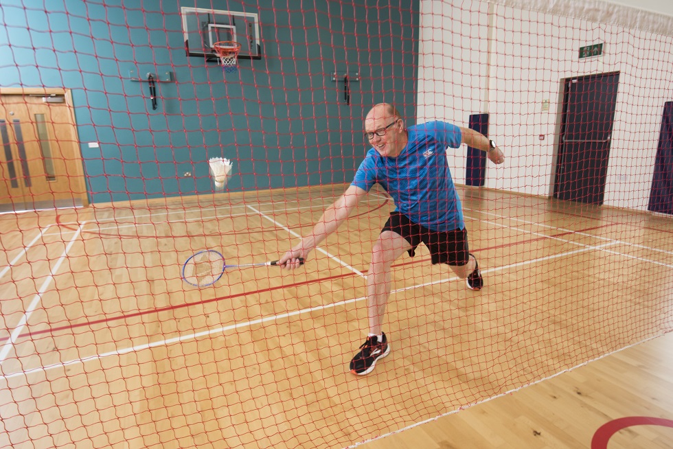 Dorian Marshall playing badminton at St Madoes Active Sport Hub