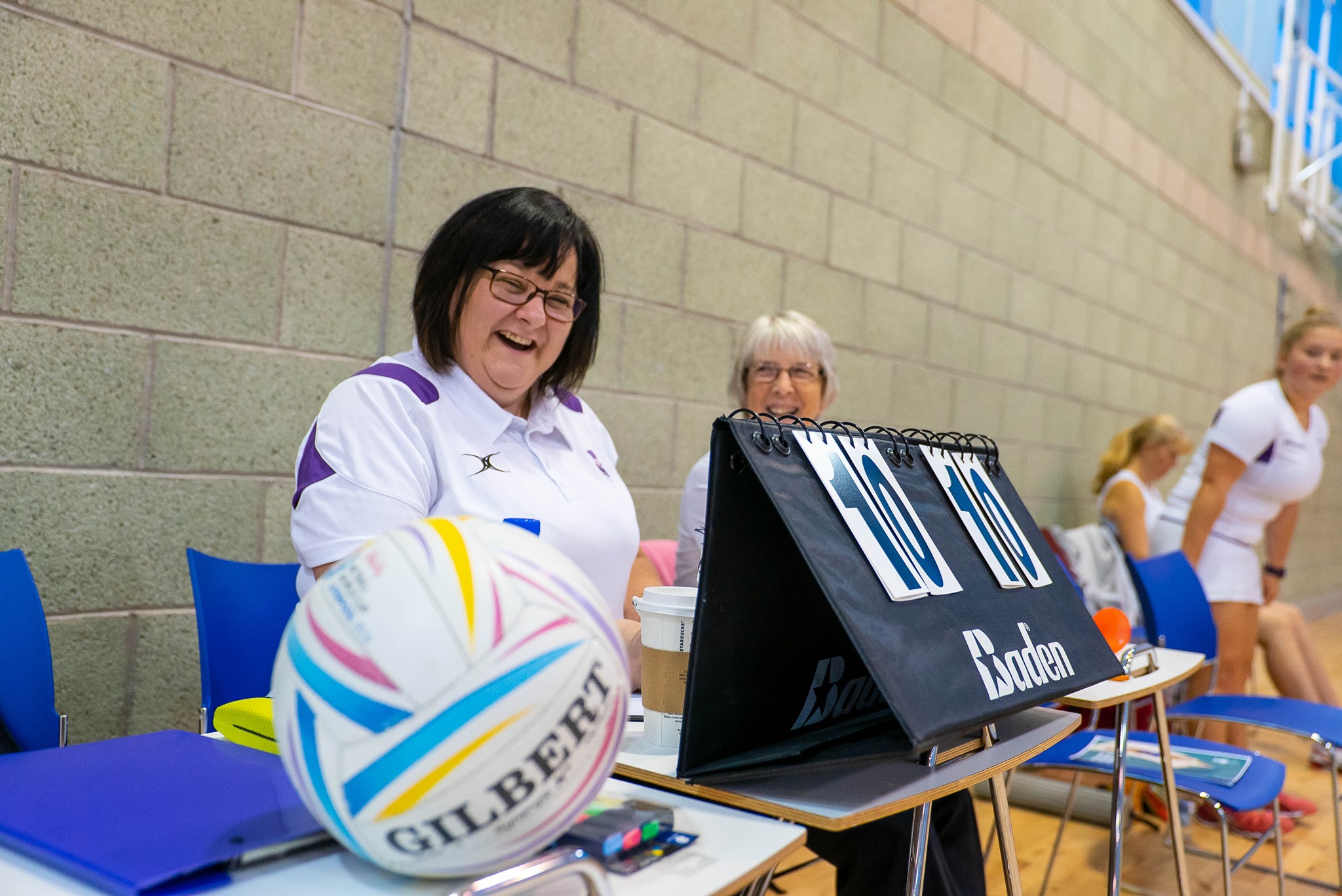 Netball volunteers during a game