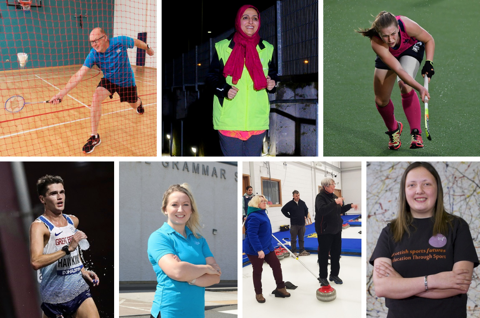 Collage of people featured in Sport For Life 2019-20