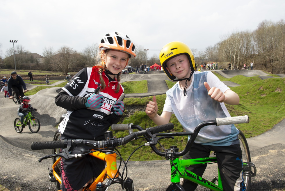 Youth cyclists at a BMX facility