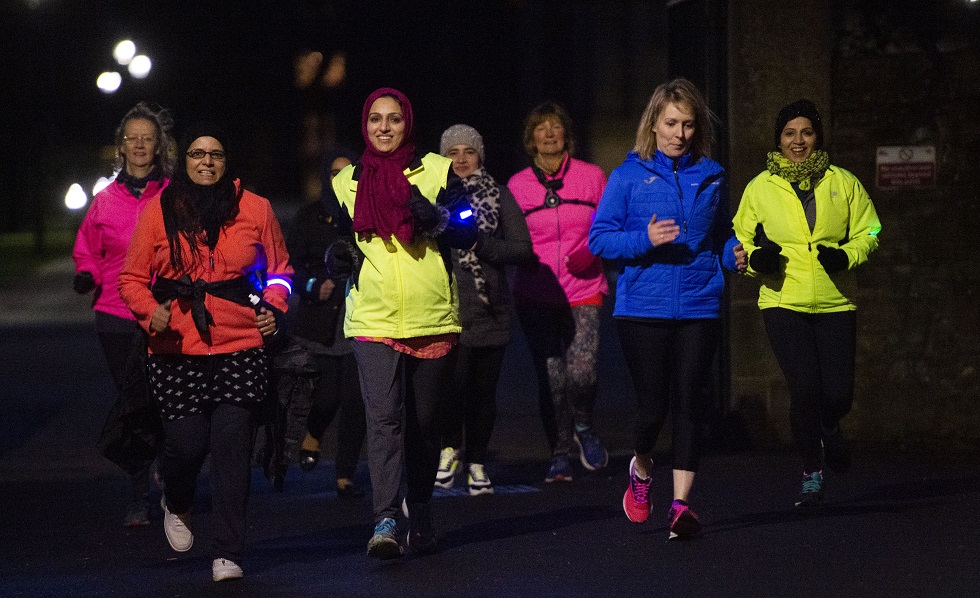 A group of female joggers in Dundee