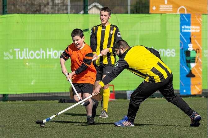 Shinty players