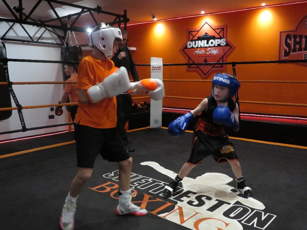 Two young people from Shettleston Boxing Club sparring